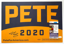 MAYOR PETE BUTTIGIEG SIGNED OFFICIAL CAMPAIGN POSTER SIGN 2020 PRESIDENT JSA picture
