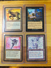 Magic: The Gathering 4-Card Lot Vintage: No Mercy Bronze Horse Glacial & More picture