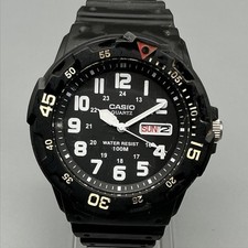 Casio 5125 MRW-200H Mens Watch 43mm Black Dial Day Date 100M New Battery picture