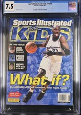 MICHAEL JORDAN RARE 2001 NEWSSTAND SI FOR KIDS CARD INSERT WIZARDS CGC 7.5 picture