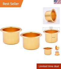 2-Pack Stylish Gold Metal Cup Holders for Cars, RVs, Sofas - Modern Convenience picture