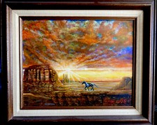 The Arizona Sunset , Southwest Original oil Painting, landscape Leland Castro picture