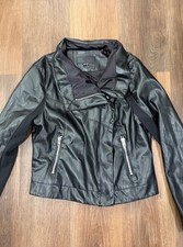 BLANKNYC Black Faux Leather Mixed Media Moto Jacket Women’s Size M picture