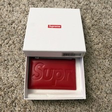 Brand New Supreme FW25 Leather Zip Card Holder Red picture