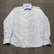 Teddy Stratford NYC Zipper Front Button Shirt OG Oxford Cotton Men Size 2 Medium picture