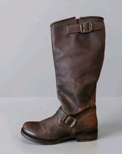 Frye Veronica Slouch' 2 Buckle Boots Dark Brown Leather Size 8/8.5 Excellent picture