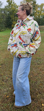 New Handmade-Hoodie Pullover Unisex Med/Lrg WW1 Airplanes vintage 1960s Fabric picture