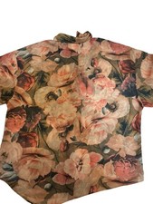Vintage Silk FORENZA Medium Button Up Blouse with Floral Pattern picture