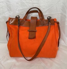 MASSIMO PALOMBA Women’s Trapezoid Authentic Bag In Orange W Leather Handles GC picture