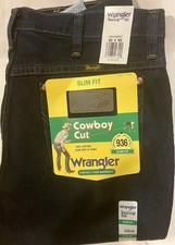 32x32 Wrangler 936 Slim Fit Cowboy Cut Dark Blue picture