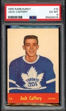 1955-56 PARKHURST NHL #19 Jack Caffery RC PSA 6 EX-MT Toronto Maple Leafs Rookie picture