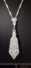 2.25Ct Art Deco Style Lab Created Diamond Wedding Gift 14K White Gold FN Pendant picture