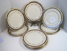 Lenox Ambassador Collection Winslow Castle Cobalt Gold Set Of 8 Salad Plates 8