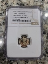 2026 Gold Ascension Crown Queen Elizabeth II 100th Anniv. NGC PF 69 Ultra Cameo picture