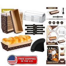 20 Pcs Paper Loaf Pans 8x2.5 Inch 1lb with Lids Spoons picture