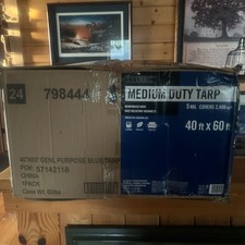 Everbilt 40 x 60 ft. Blue Gen Purpose Waterproof Medium Duty Tarp Cover 5MIL picture