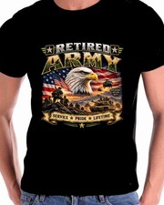 Retired  Army T shirt Military Service Since 1776 No One Left Behind picture