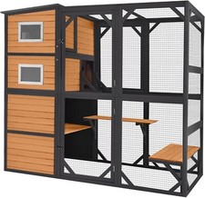 Aivituvin Large Cat Catio 4 Tiers Cat Enclosures House for Outdoor Indoor 70