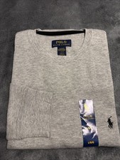 LARGE Mens Polo Ralph Lauren Thermal Waffle Knit Long Sleeve Gray picture
