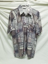 Vintage 70's Lilly Dache Shirt Size Large Abstract Disco Hippie Men's  picture