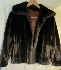 Vintage Rare 1960s Tissavel France Womens Faux Mink Fur Coat Size 38 (Medium) picture