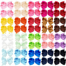 40PCS 4 Inch Hair Bows for Girls,Hand-Made Grosgrain Ribbon Hair Bow Alligator picture