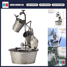 3-Tier Metal Garden Fountain with Waterfall & Faucet - Outdoor Decor, 28