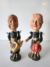 PoliWoggs RARE Vintage 1990s Folk Art Collectables Thanksgiving Harvest Couple  picture