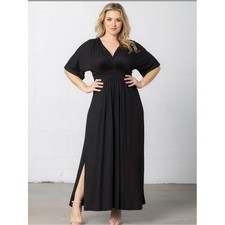 Kiyonna Vienna Black Jersey Maxi Dress Woman's Plus size 1X (14-16)  NWT NEW picture