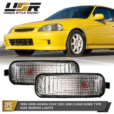 DEPO JDM Dome Clear Fender Side Marker Light + Bulb For 1996-2000 Honda Civic EK picture
