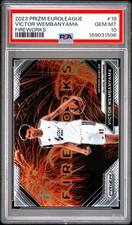 PSA 10 2023 Prizm Euroleague Prizm Fireworks    Victor Wembanyama #18 RC POP/6👽 picture