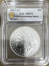 2021-CC Morgan Dollar $1 Carson City Commemorative Business Strike ICG MS70 picture
