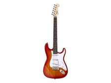 Monoprice Cali DLX Plus Solid Ash Electric Guitar - Cherry Burst, With Gig Bag picture