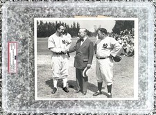 1938 Lou Gehrig “Gehrig Welcomed Back to Yankees Camp” PSA Type 1 Original Photo picture