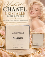 Vintage CHANEL Cristalle Bath Powder – 8 oz / 227 g – Sealed Collectible picture