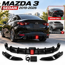 For Mazda 3 Sedan 2019-2026 Rear Bumper Diffuser Lip Splitter w/ LED Light picture
