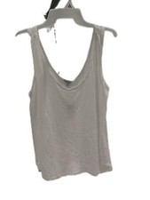 NWT Splendid Women's Whisper Scoop Neck Tank Top Shirt White Lead Ink Olive $40 picture