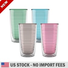 Tervis Bayou View 16oz Tumbler Set of 4 Assorted Colors Double Wall USA New picture