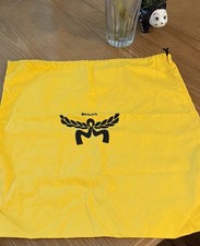 MCM Large Drawstring Dust Bag Yellow Black 21x20 Cotton OKEO-TEX Luxury Storage picture