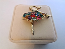 RARE MB Boucher 'Sonia' Ballerina Tutu Pin With Stunning Multicoloured Gems picture