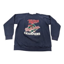 True Vintage 80s Minnesota Twins Champion Sweater Mens L/2XL Blue MLB Baseball picture