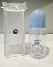 RARE Vintage Baby Dior Couture 130ml Blue Crown Logo Baby Bottle with Mesh Case picture