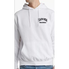 Genuine Medium Logo Rap R&B White Death Row Records Pullover Hoodie Large A116 picture