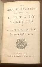 The Annual Register 1770 /Boston Massacre/Captain Cook/Sons of Liberty picture