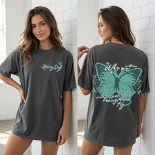 Vintage Hilary Duff Shirt Why Not Butterfly Graphic Tee Retro 2000s Lizzie McGui picture