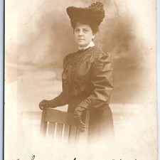 1905 Atlantic City, NJ Carlin Studios RPPC Edwardian Lady Hat Steeplechase Pier picture