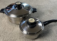 Kitchen Craft West Bend 3q & 6 Quart Pot W/Lids Set USA Cookware Nice Vtg picture