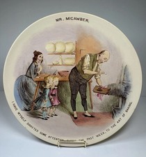 ATQ JF Wileman Foley Potteries FAIENCE England DICKENS MR. MICAWBER Plate 12” picture