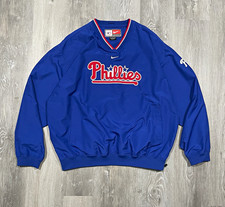 Vintage Nike Philadelphia Phillies MLB Pullover Jacket Blue Red White XL picture
