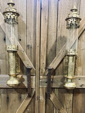 Pair Of Antique Railroad Wells Fargo Coach Lanterns picture